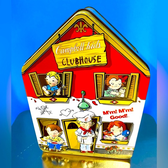 CAMPBELLS SOUP VTG 1997 CAMPBELL KIDS CLUBHOUSE TIN THE TIN BOX CO & CLOTH DOLL - Picture 3 of 16